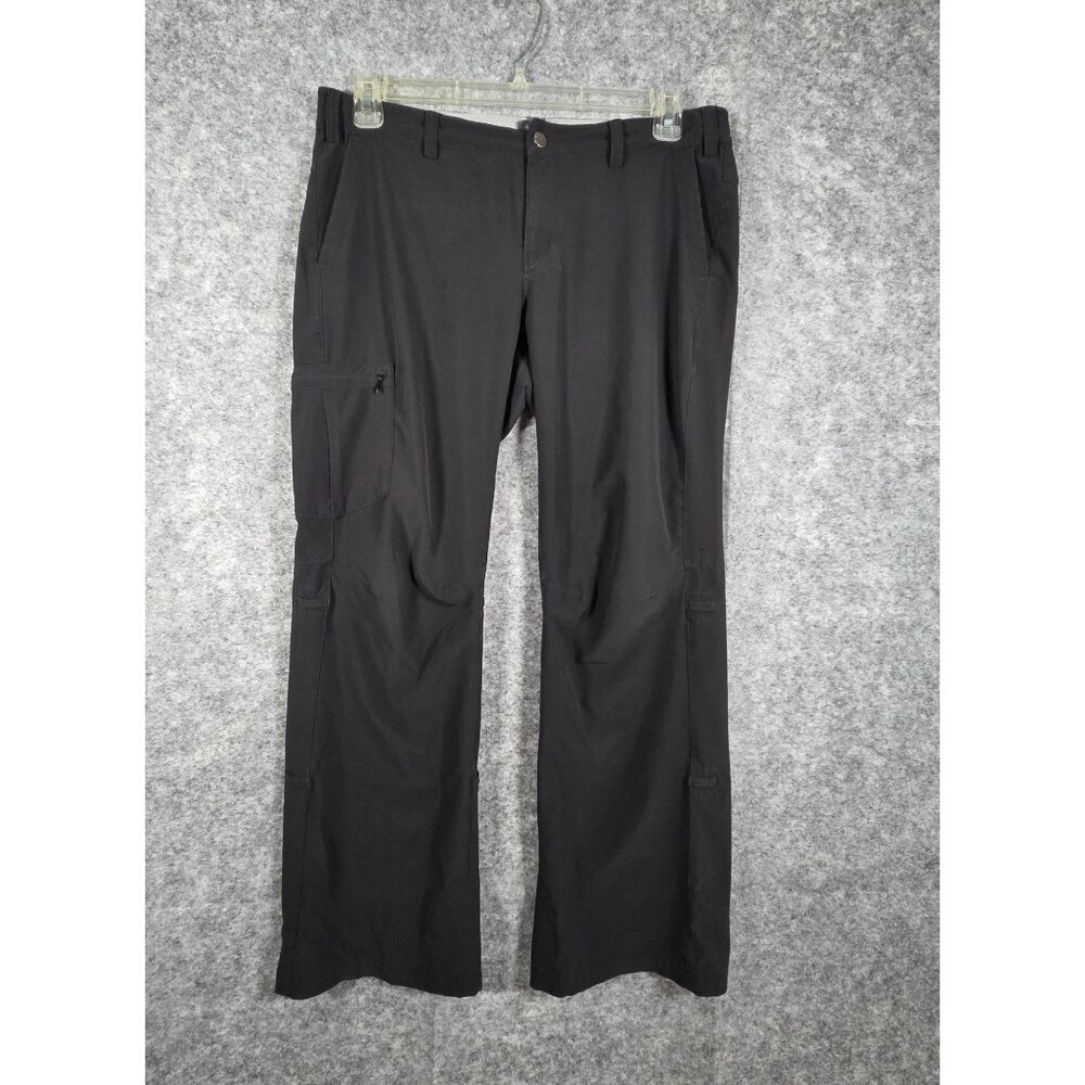 REI Women's Utility Pants Flat Front High Rise Straight Leg Black Size 12P